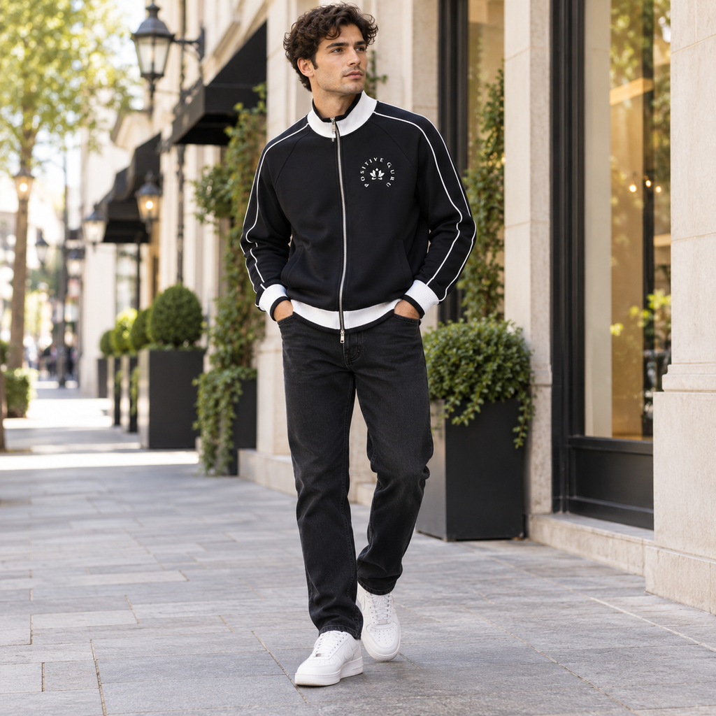 Men's Manifesto Color Block Raglan Sleeve Zip Track Jacket