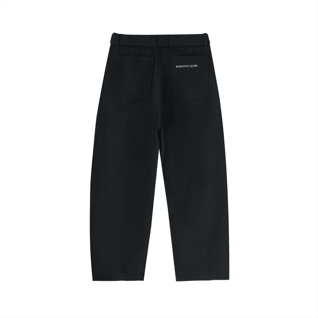 Belted Barrel-leg Chino Pants