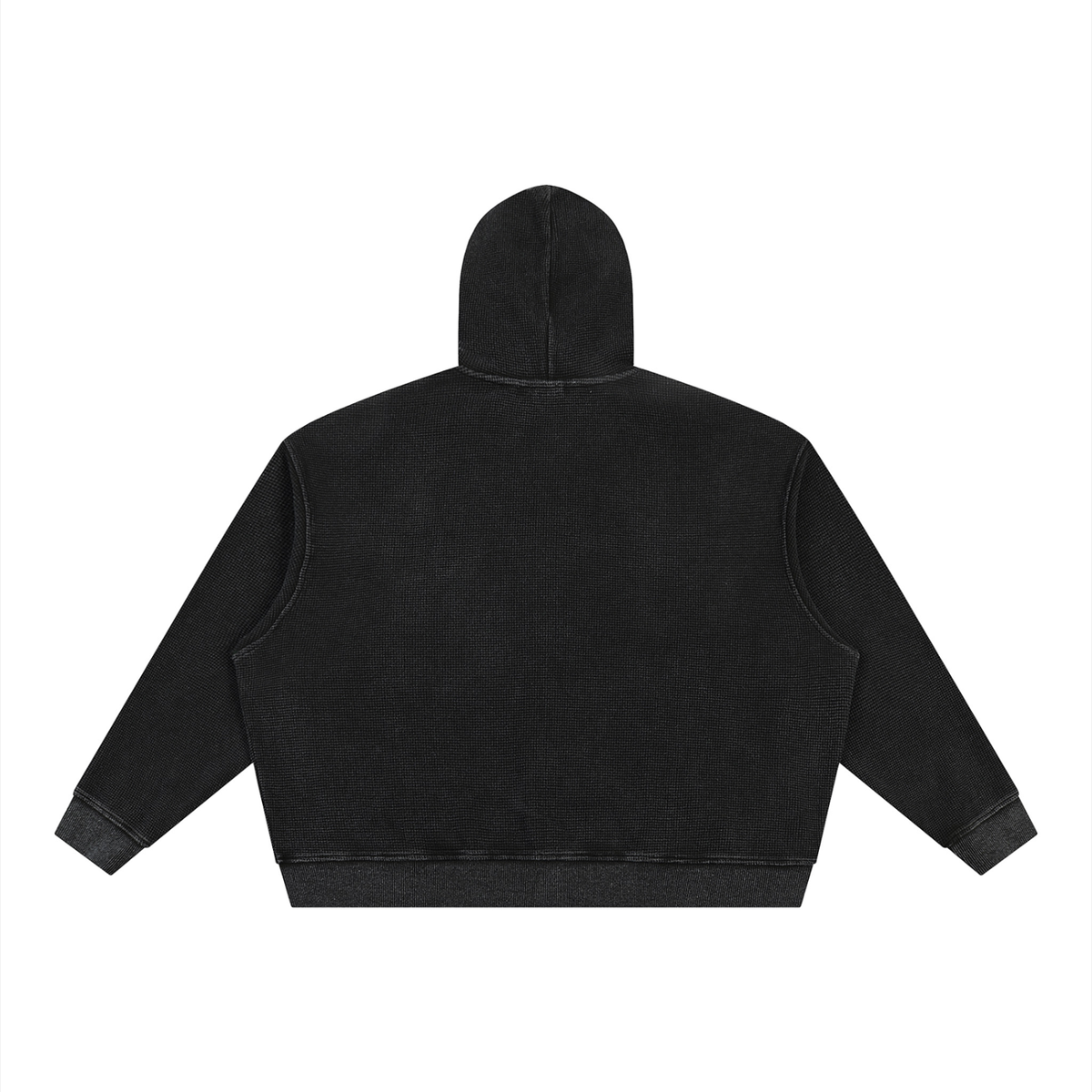 Awareness Vintage Wash Boxy Waffle Full Zip Hoodie