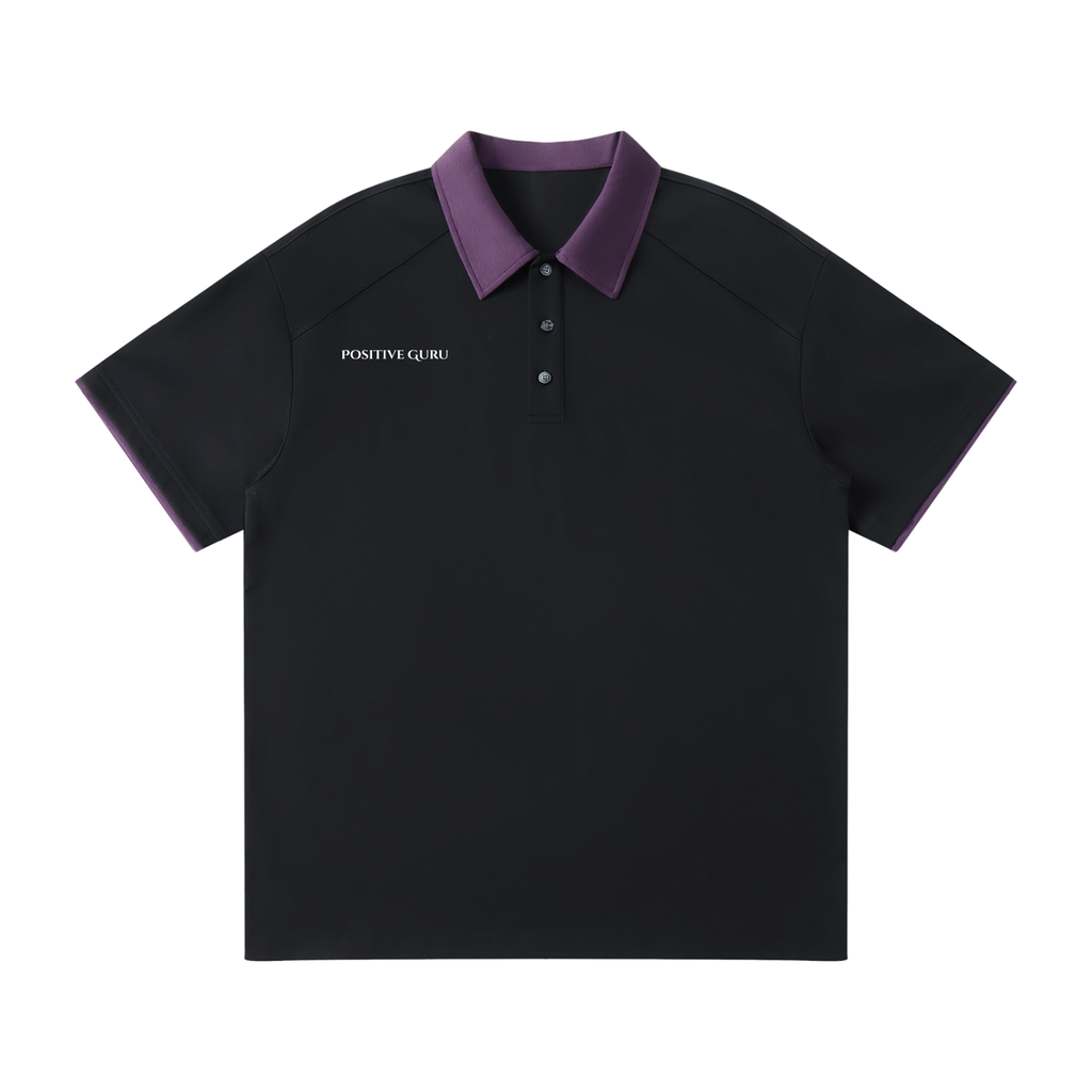 Contrast Collar Raglan Polo Shirt
