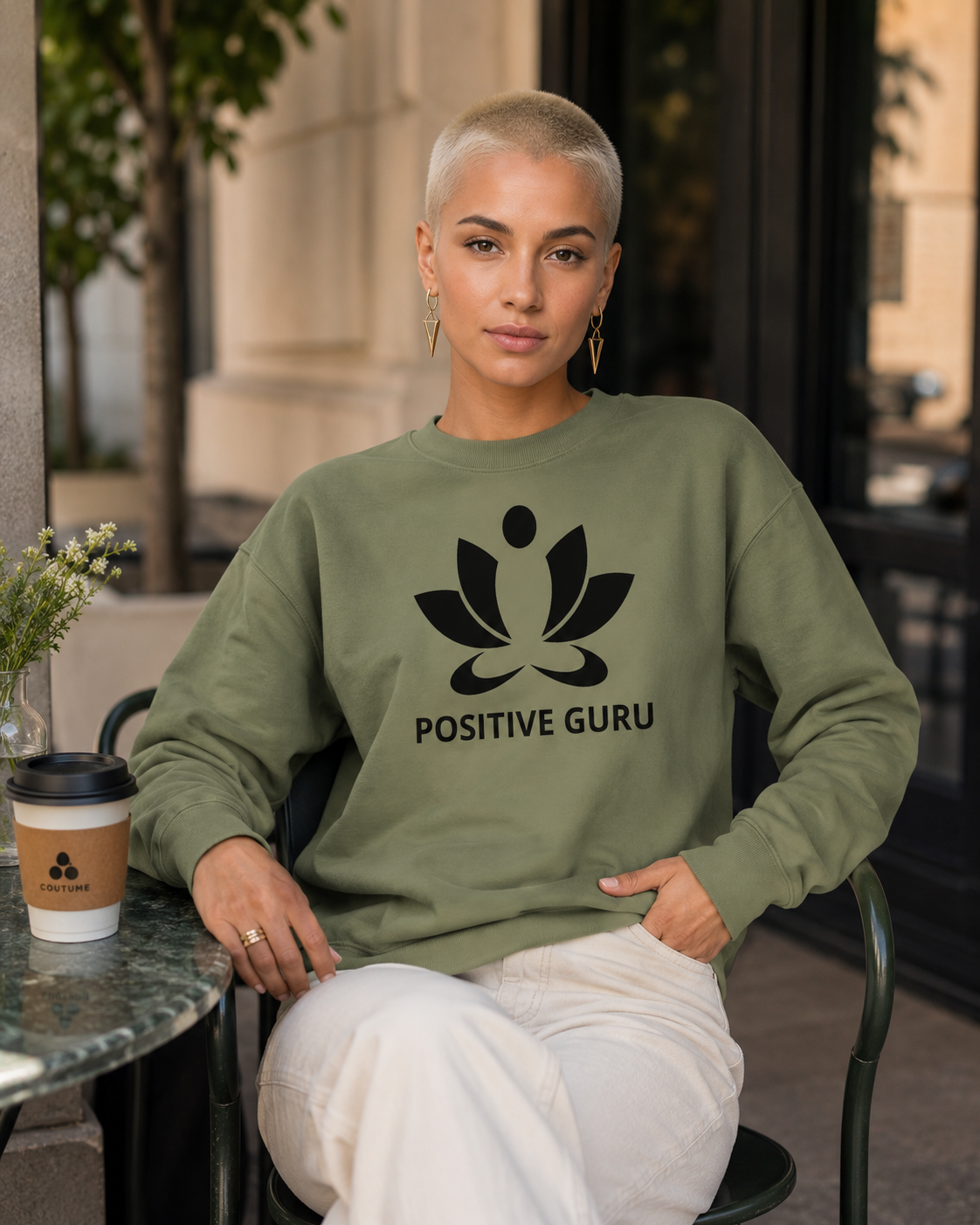 (LIMITED BLACK) Seventh Chakra Essential Sweatshirt Military Green