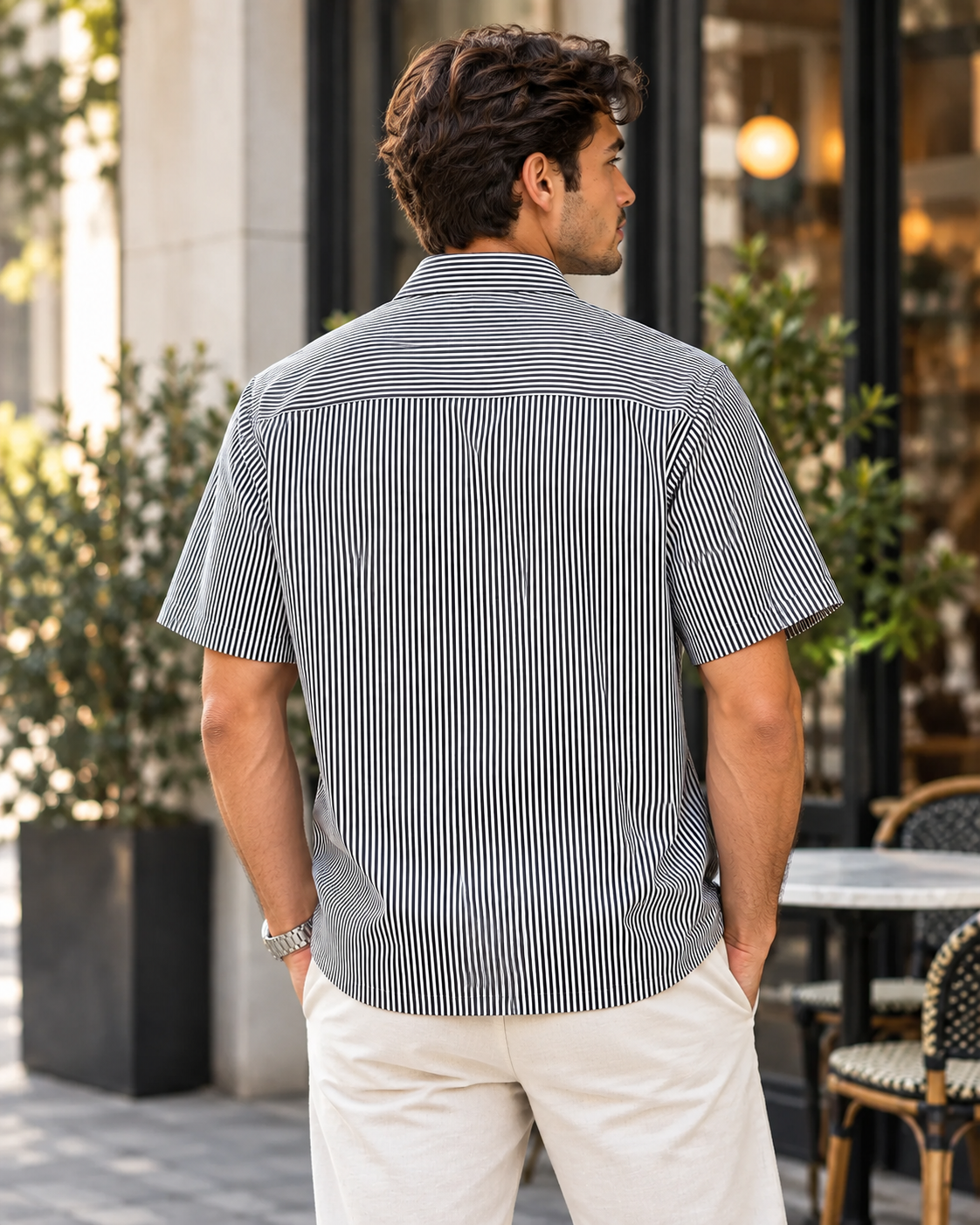 Men's Awareness Oversized Vertical Stripe Boxy Shirt