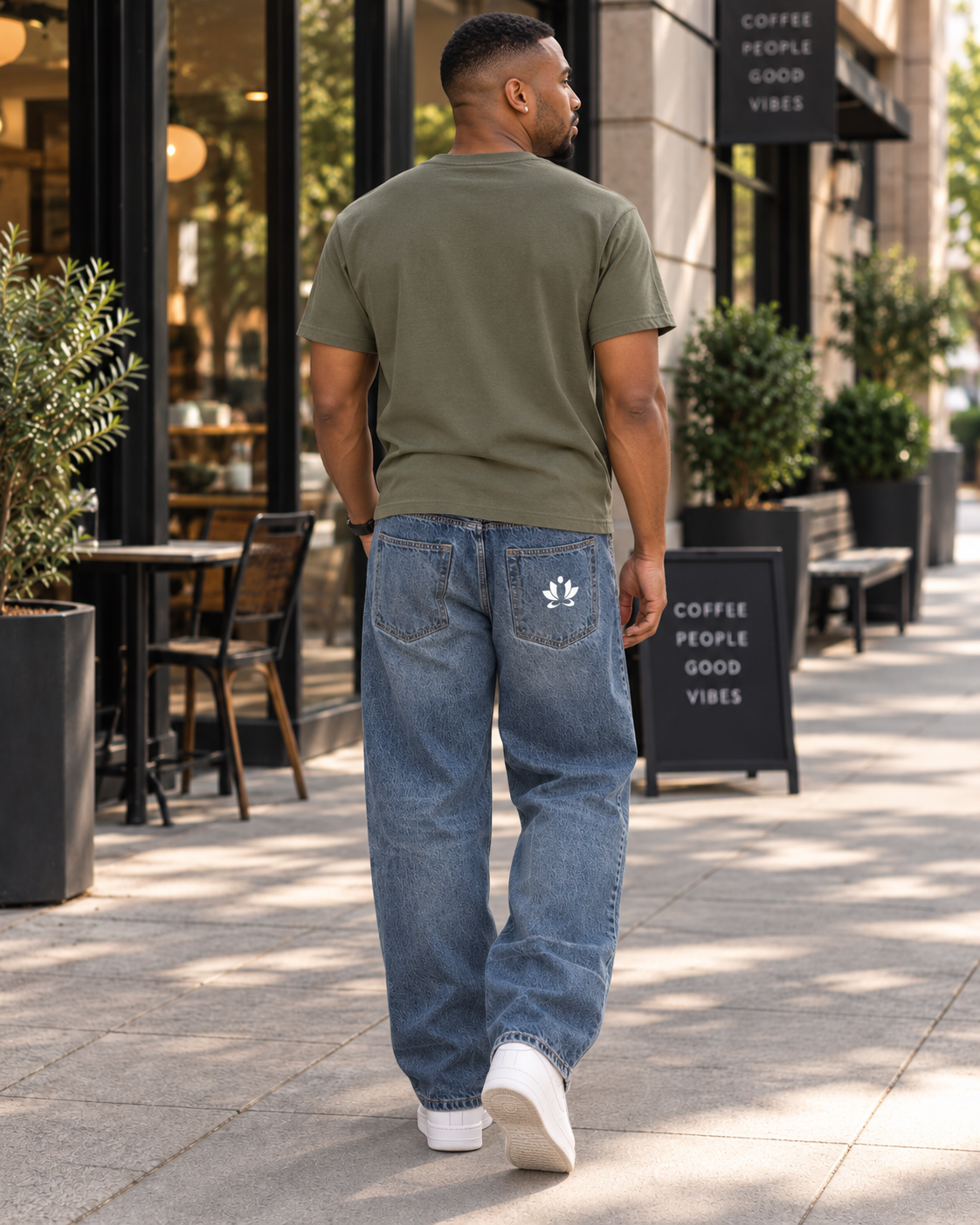 Vintage Wash Baggy Denim Jeans