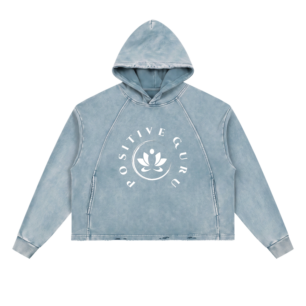 Vintage Washed Frayed-Hem Hoodie 3 Colors