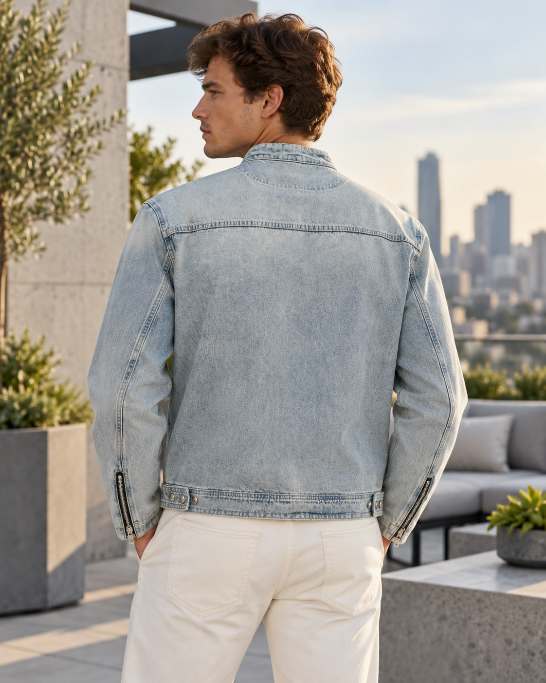 Manifesto Vintage Wash Zip Denim Jacket