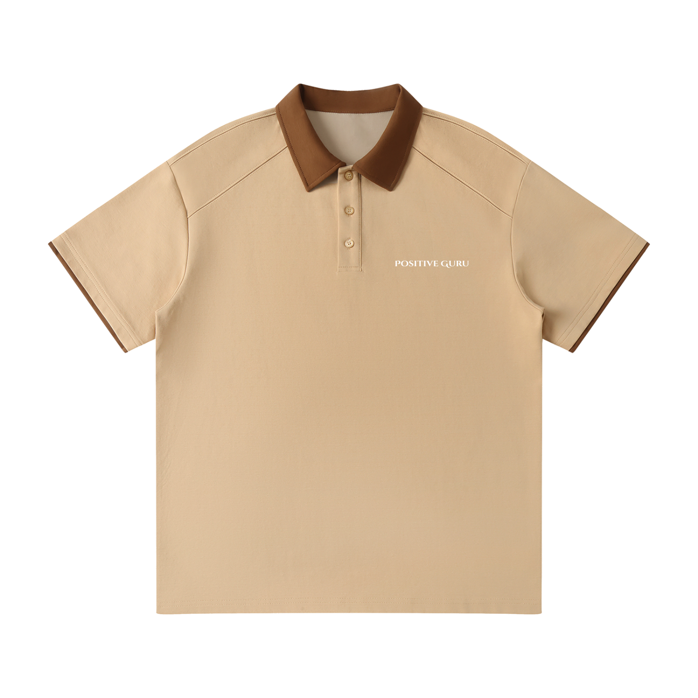 Serendipity Contrast Collar Raglan Polo - Khaki