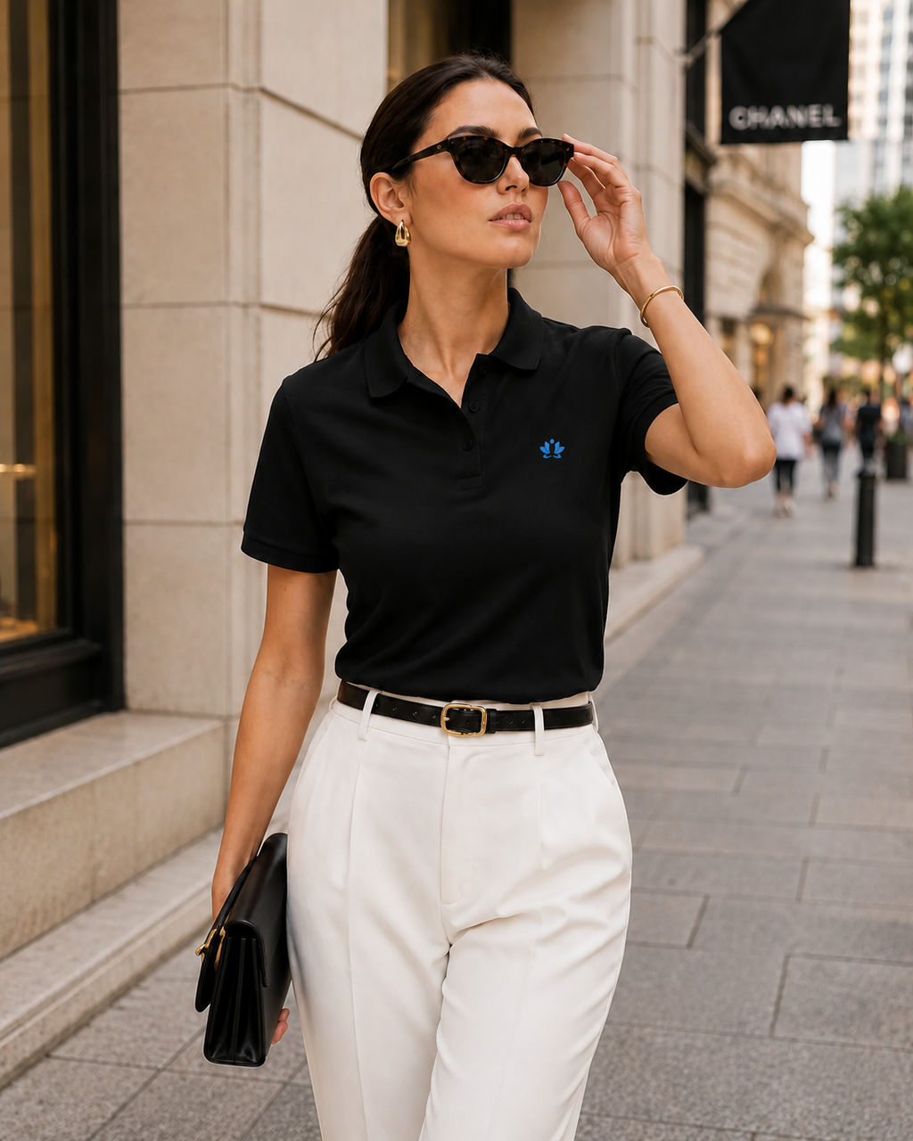 Awareness Women’s Pique Polo Shirt Black Color