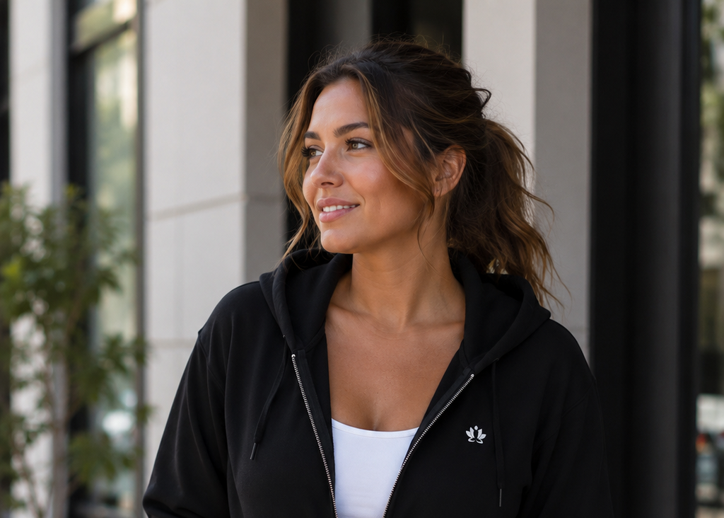 Women's minimal Awareness Heavy Blend Zip Up Hoodie