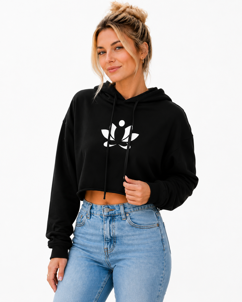 Awareness Cropped Hoodie Black | [ Classic Fit]