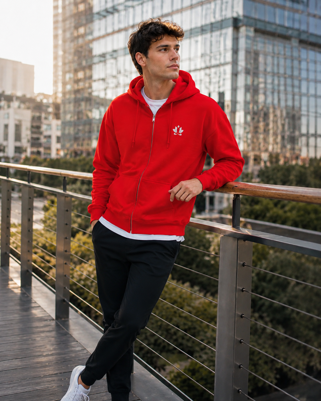 Men's Awareness Heavy Blend Zip Hoodie Red