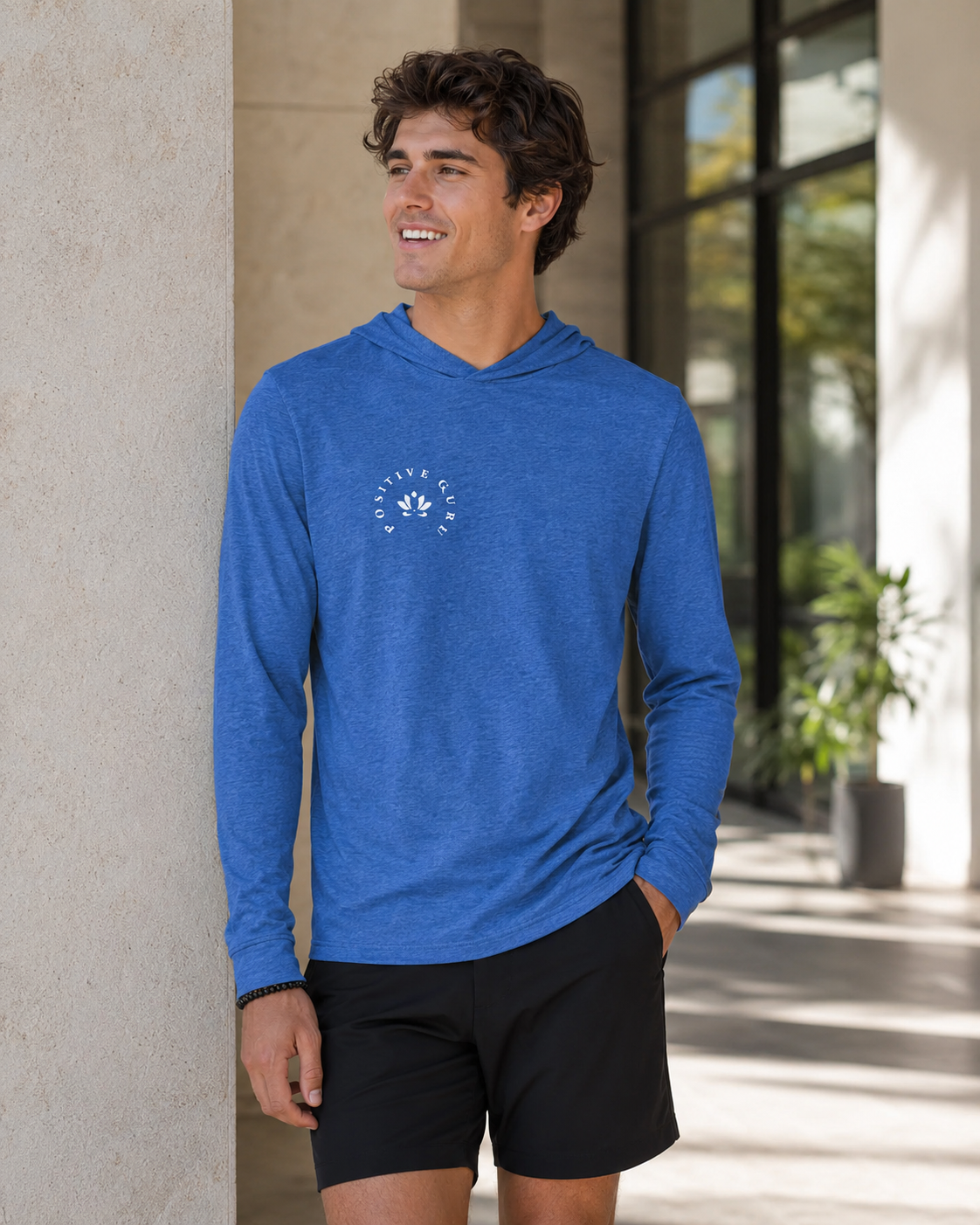 Manifesto Hooded Long-Sleeve Tee Royal Blue | [ Classic Fit]