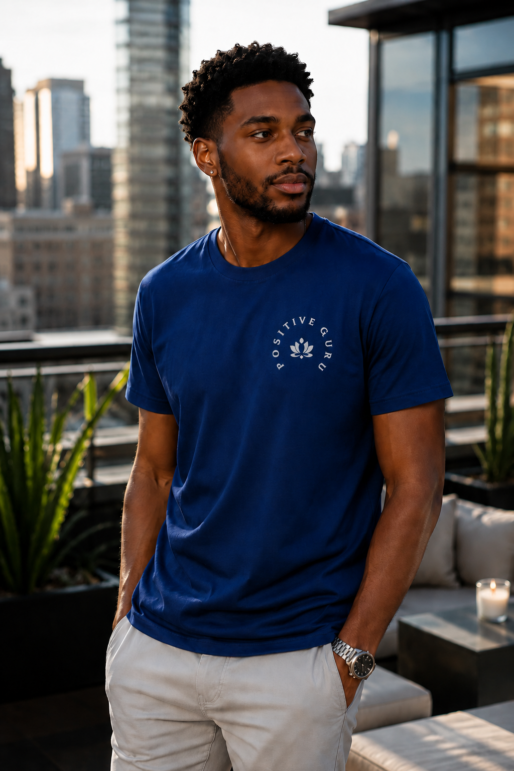 Men's Manifesto Fitted T-Shirt Blue