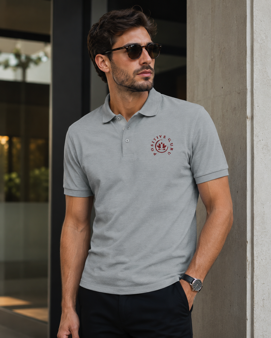 Profound Clarity Men's Premium Polo Red Logo| [ Relaxed Fit] 4 Colors