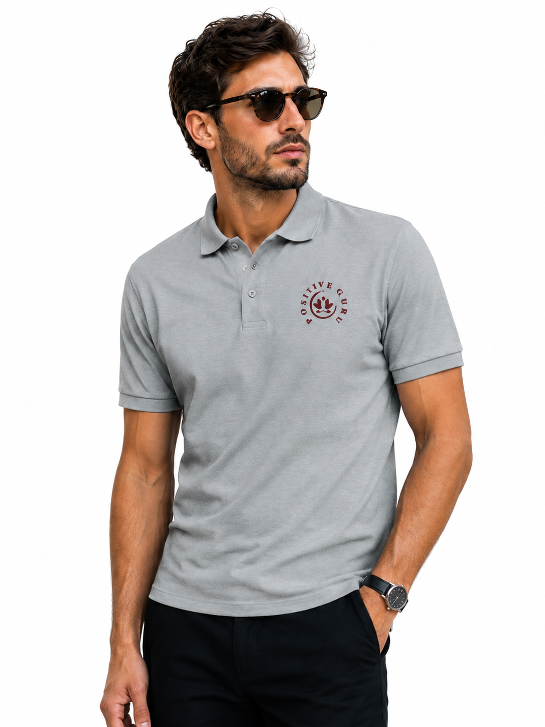 Profound Clarity Men's Premium Polo Red Logo| [ Relaxed Fit] 4 Colors