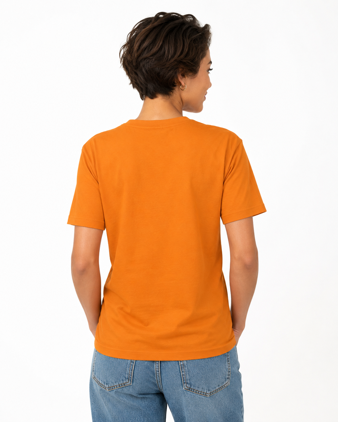 [Embroidered] Women's Manifesto Fitted T-Shirt Orange