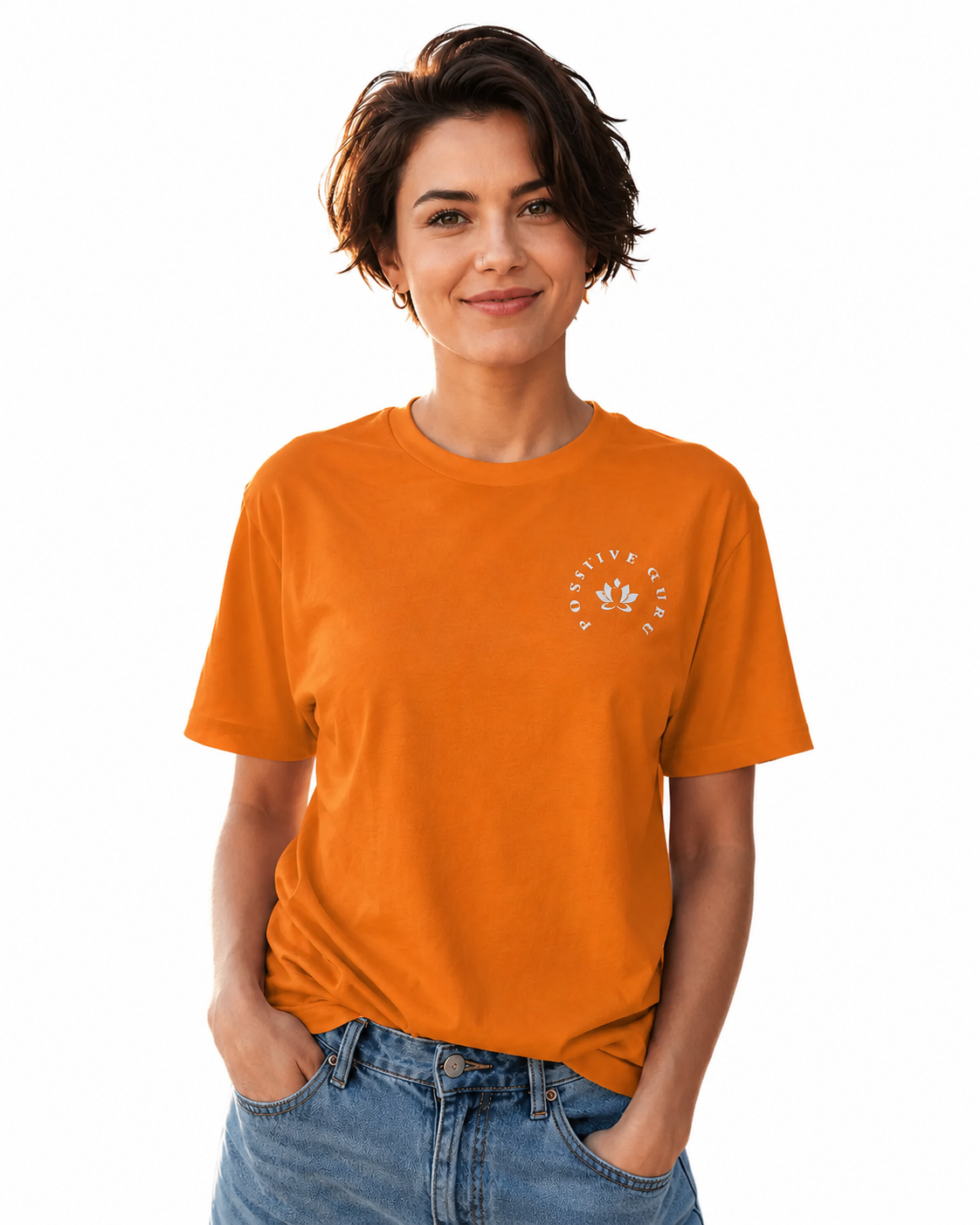 [Embroidered] Women's Manifesto Fitted T-Shirt Orange