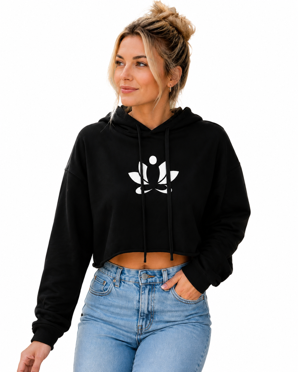 Awareness Cropped Hoodie Black | [ Classic Fit]