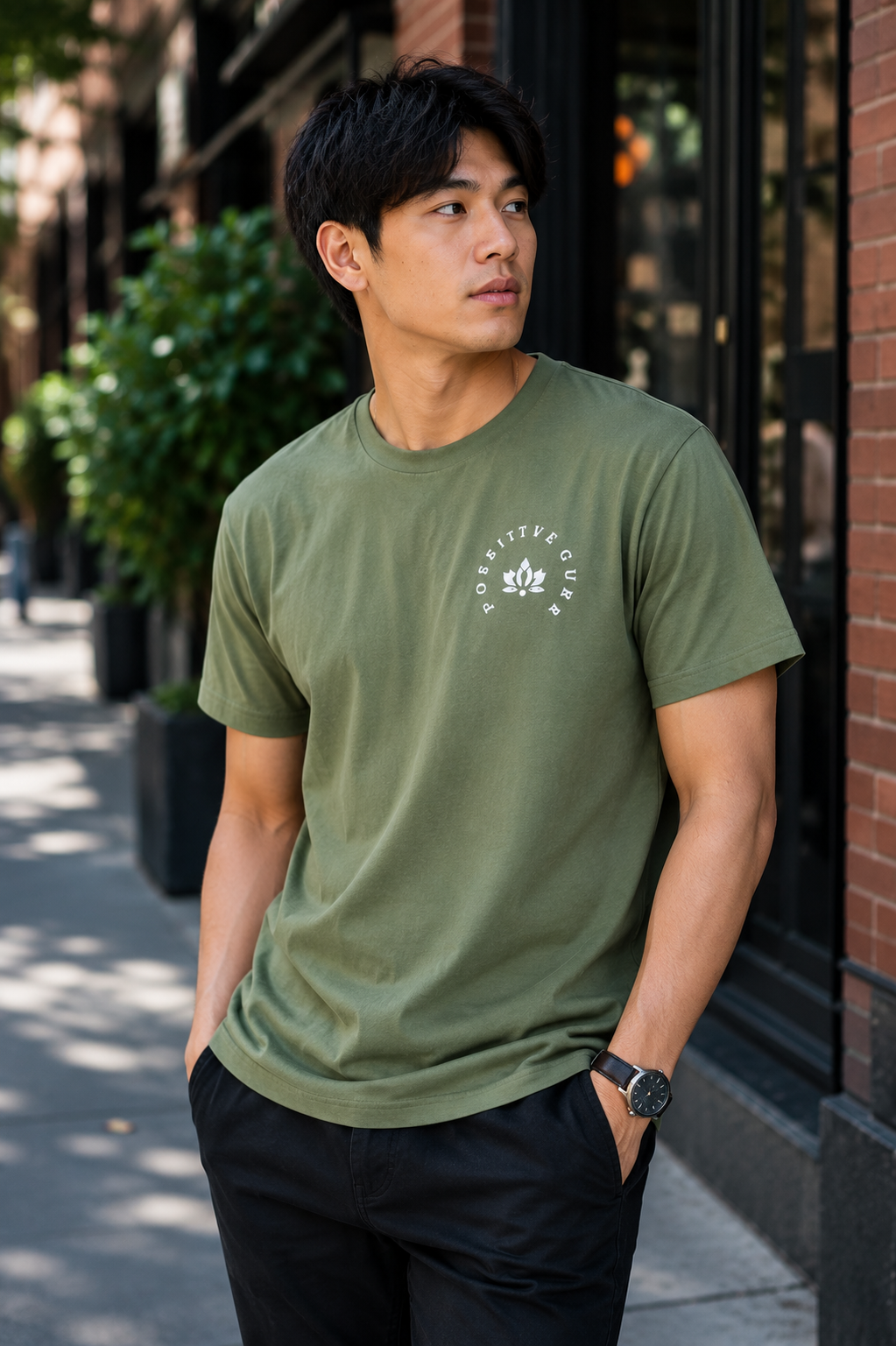 Men's Manifesto Fitted T-Shirt Military Green $82.00