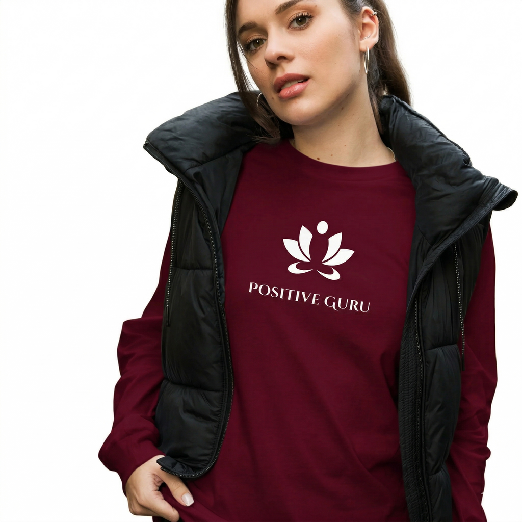 Seventh Chakra Long Sleeve Tee Maroon | [ Classic Fit]