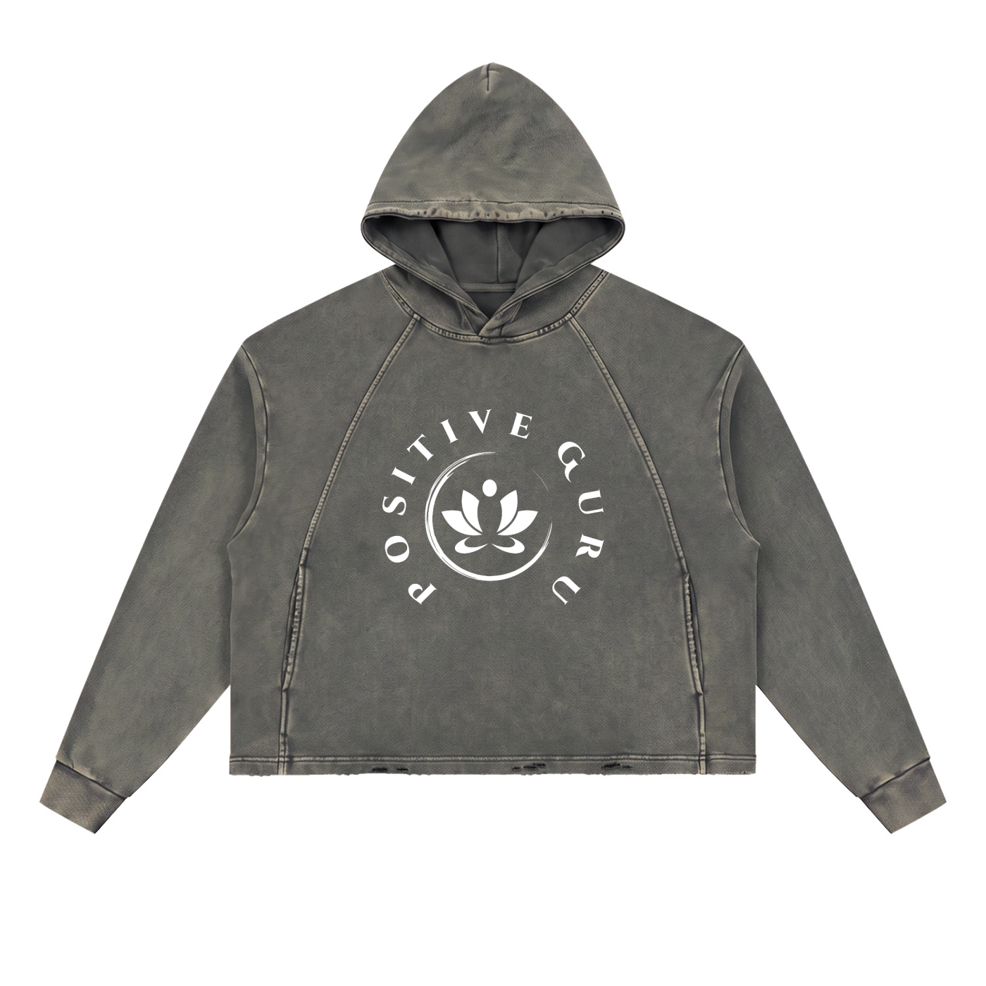 Vintage Washed Frayed-Hem Hoodie