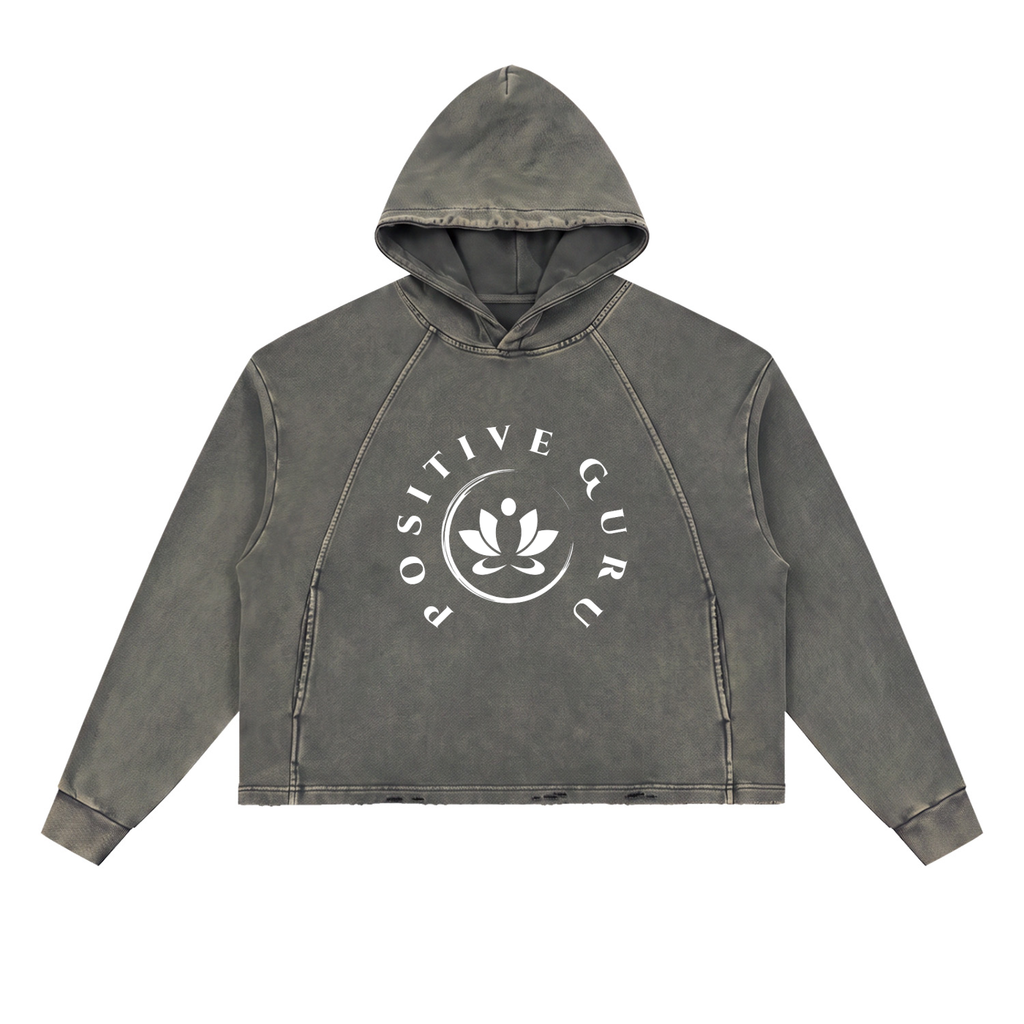 Women's Vintage Washed Frayed-Hem Hoodie