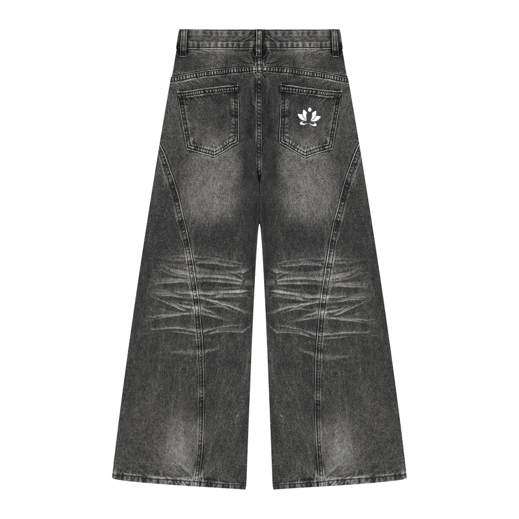 Women’s Vintage Wash Wide Leg Denim Jeans