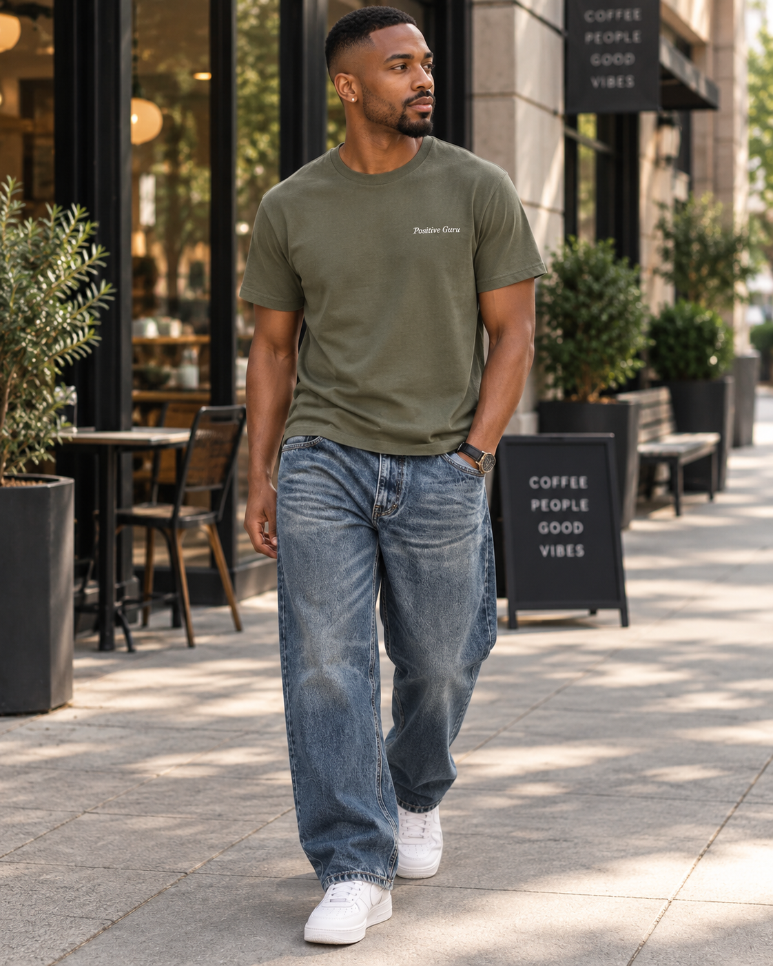 Vintage Wash Baggy Denim Jeans