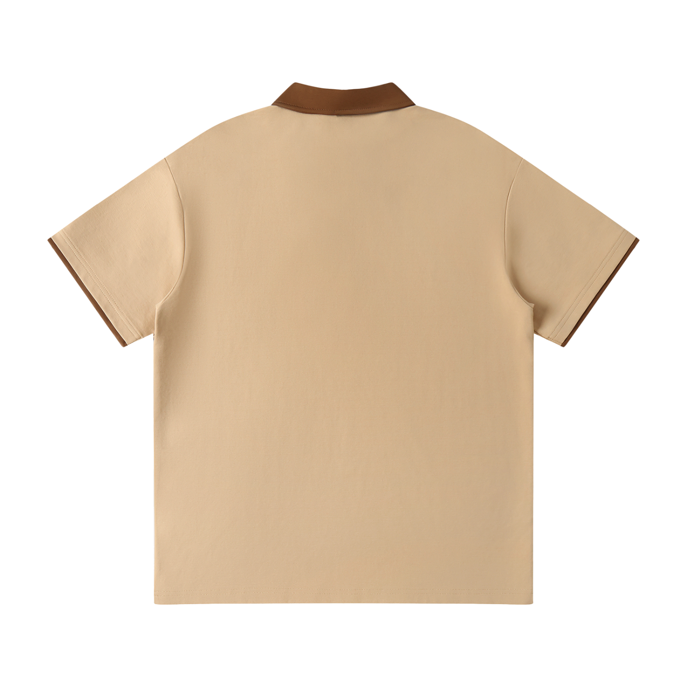 Serendipity Contrast Collar Raglan Polo - Khaki