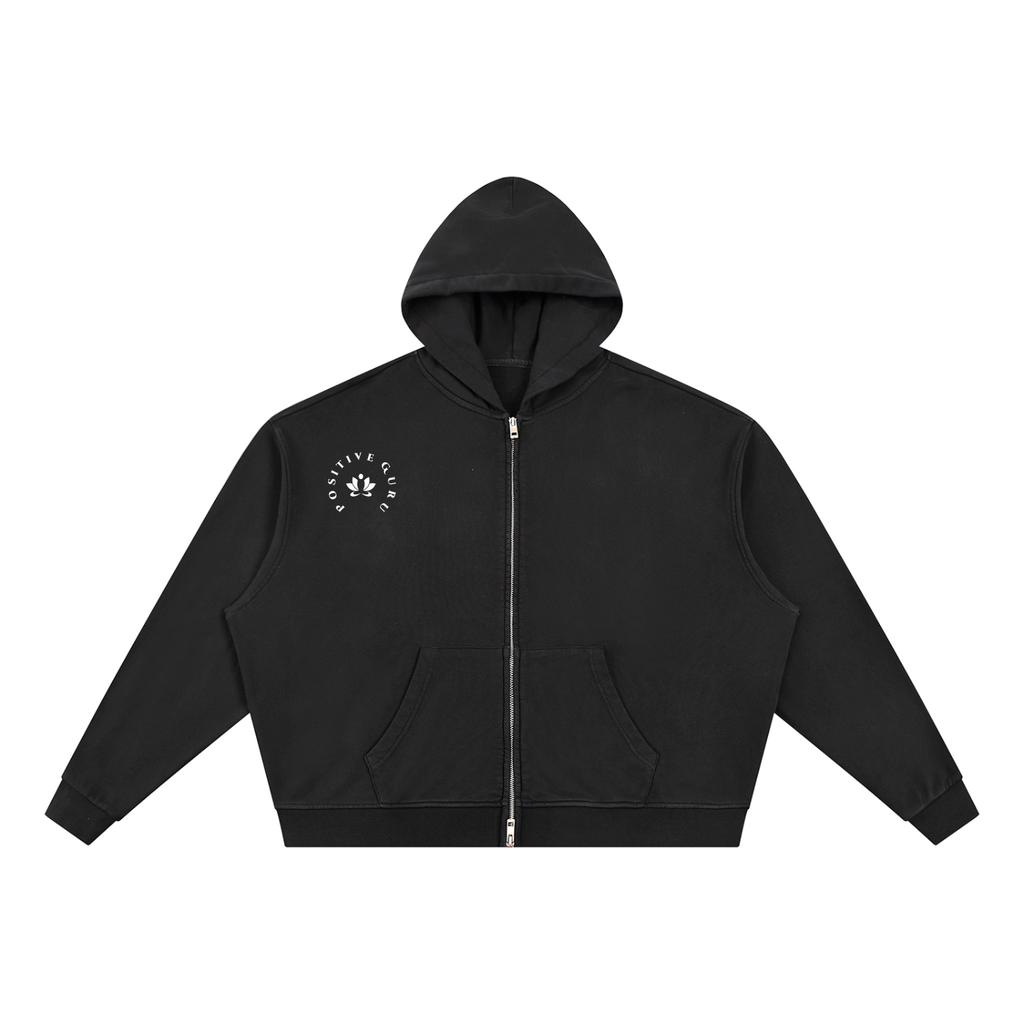 Manifesto Vintage Wash Full Zip Boxy Hoodie