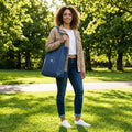 Organic denim tote bag