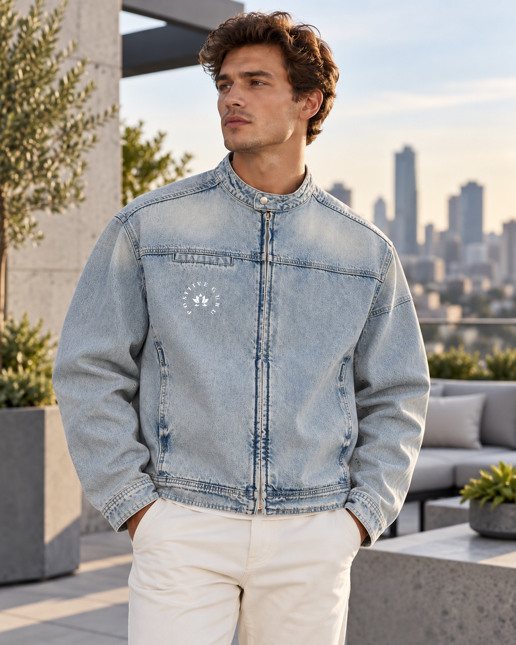 Manifesto Vintage Wash Zip Denim Jacket