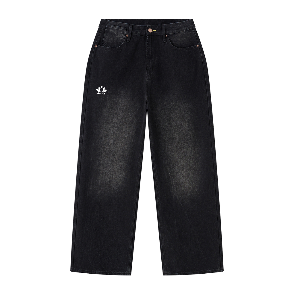 Men's Vintage Wash Wide Leg Jeans
