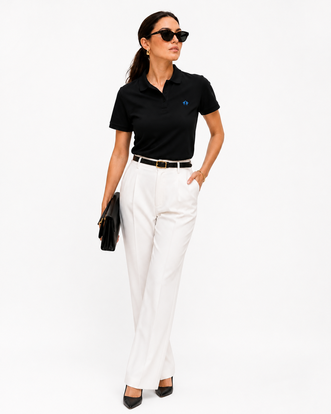 Awareness Women’s Pique Polo Shirt Black Color