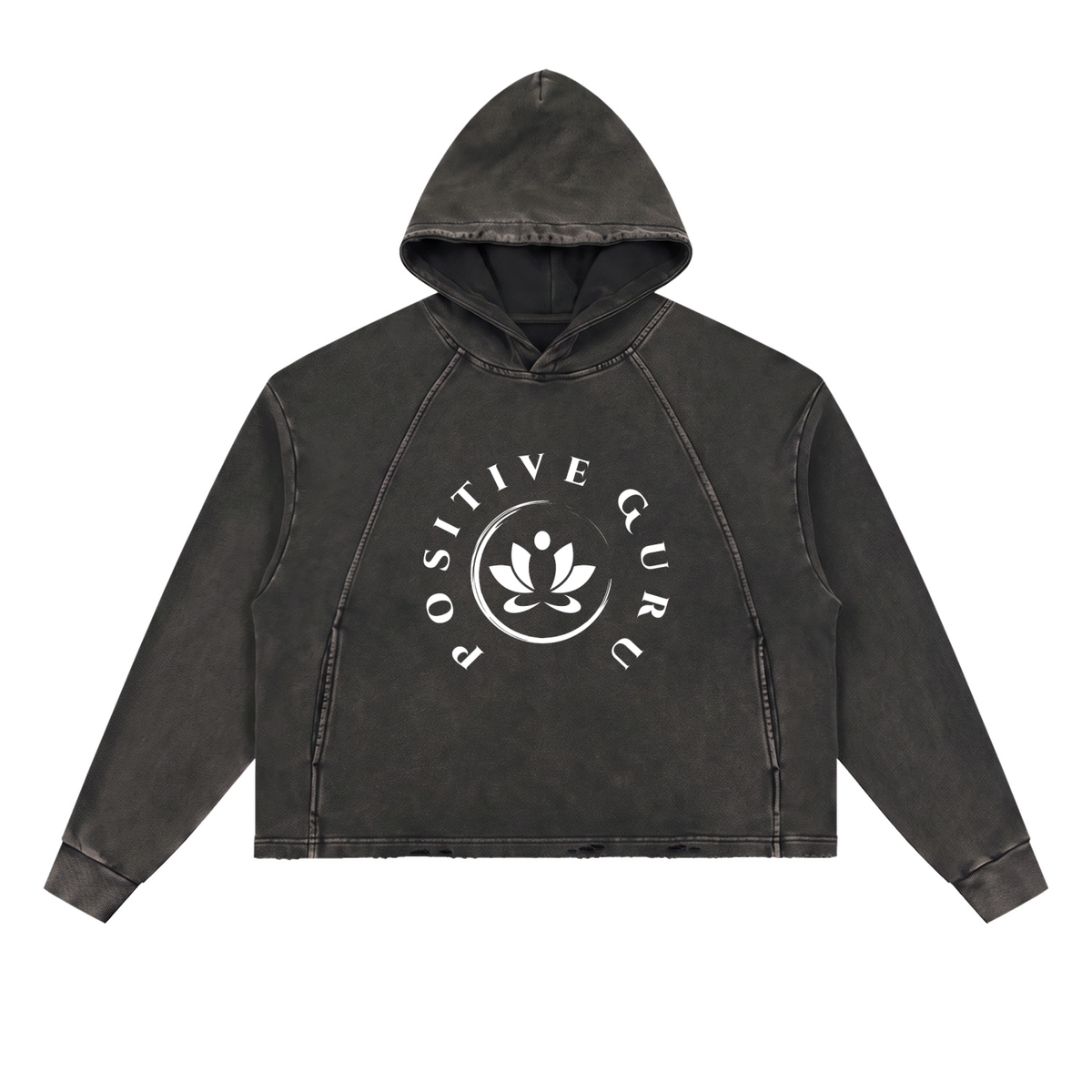 Vintage Washed Frayed-Hem Hoodie 3 Colors