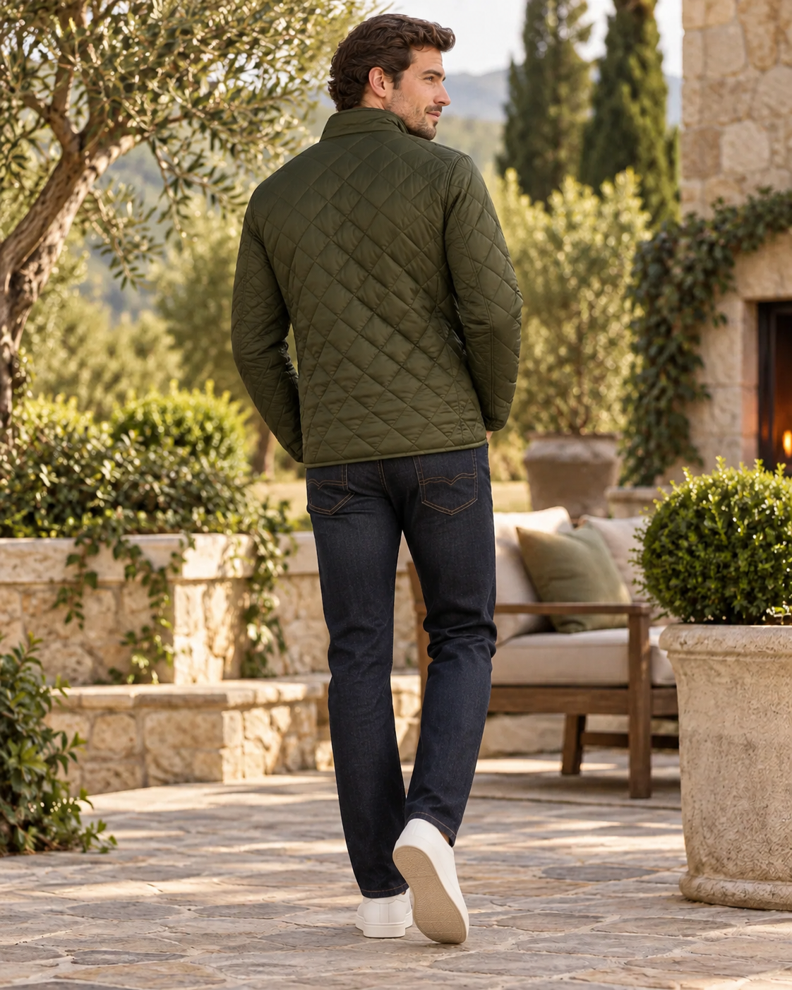 Men's Prep Beyond Clarity Quilted Full Zip Jacket -- Olive Green
